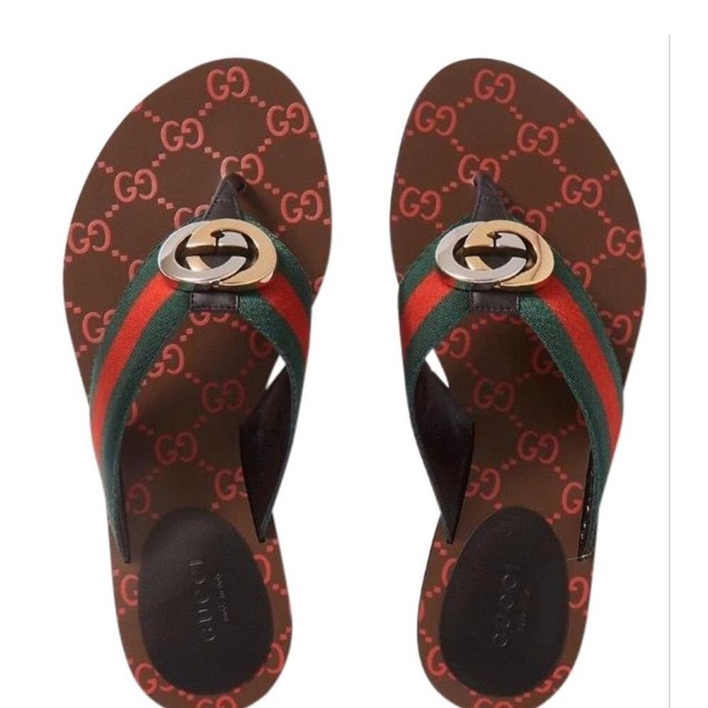 Gucci Kika Web Thong Sandals